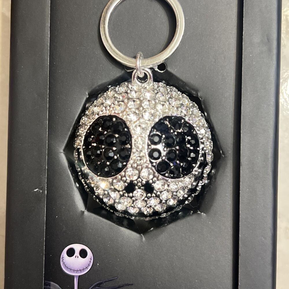 Nightmare Before Christmas Jack Skellington Disney Bling Head Bag Charm Keychain - Picture 2 of 4